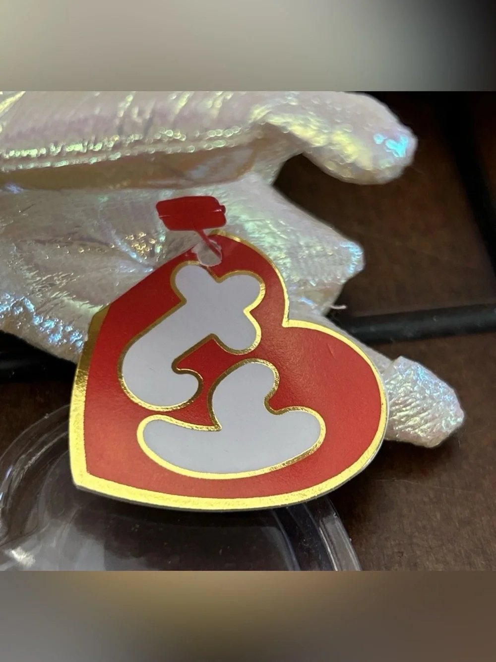 Vintage Ty Beanie Baby - Magic the White Dragon with Iridescent Wings (1995)⁠